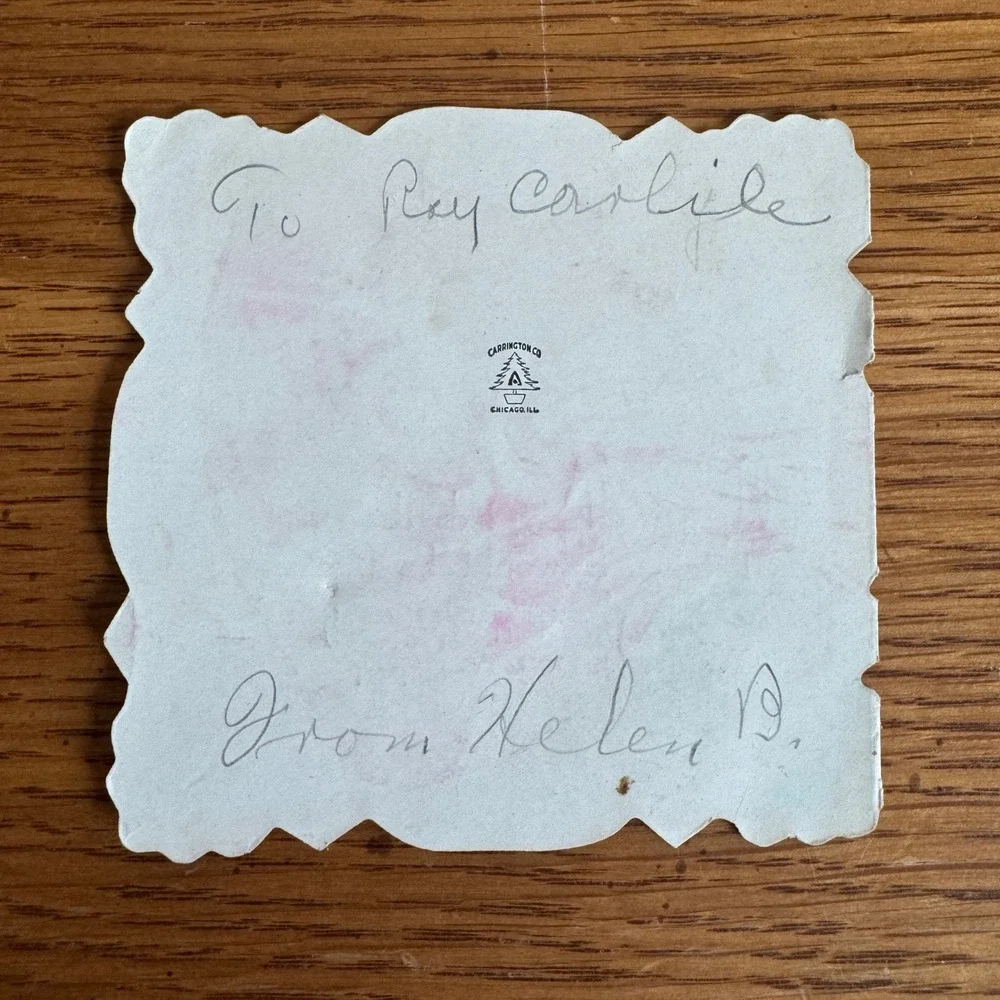 Vintage Valentine‎ Card Boy Girl Holding Heart Carrington Co Chicago ILL